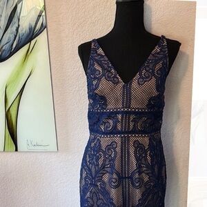 Stylestalker Blue Lace Backless Dress